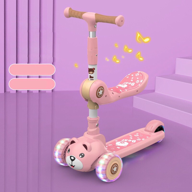 XE TRƯỢT SCOTTER 3 TRONG 1 ĐÈN SÁNG VÀ PHÁT NHẠC KHI CHẠY