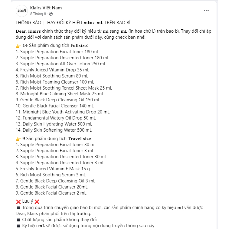 Nước hoa hồng Klairs Supple Preparation Toner 180ml