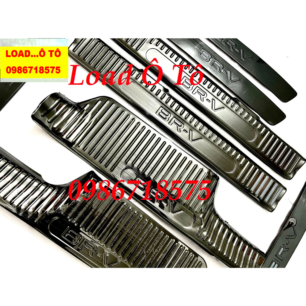 Ốp Bậc Cửa, Nẹp Bước Chân Xe Honda BRV 2023-24 Mẫu Vân Titan Cao Cấp, Bộ Sẵn Keo Dán 3M