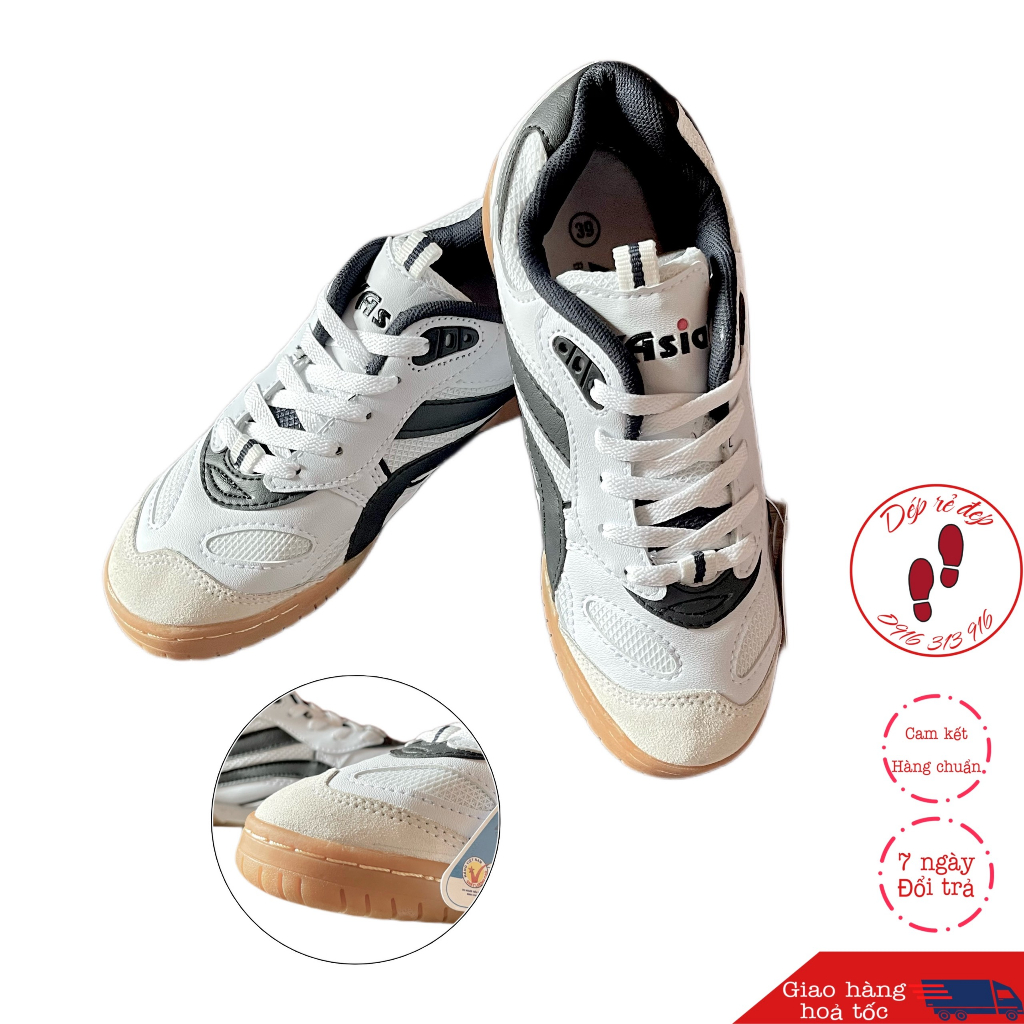 Giày thể thao asi đế  kép vàng cầu lông bóng chuyền