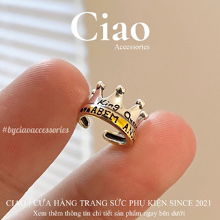 [HOẢ TỐC 1H] Khuyên vành tai/ Kẹp vành tai mạ thiết kế hình vương miện mã 22 Ciao accessories