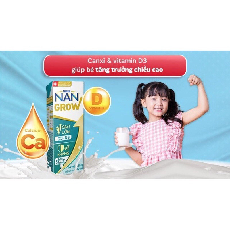 Thùng 24 hộp Sữa dinh dưỡng pha sẵn Nan Grow 180ml