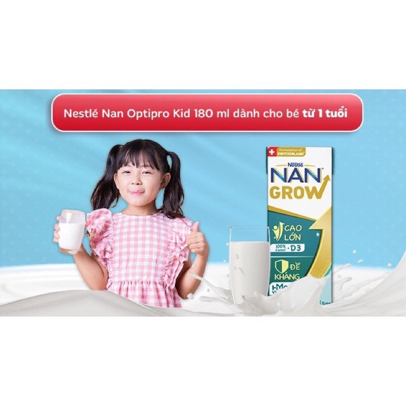 Thùng 24 hộp Sữa dinh dưỡng pha sẵn Nan Grow 180ml
