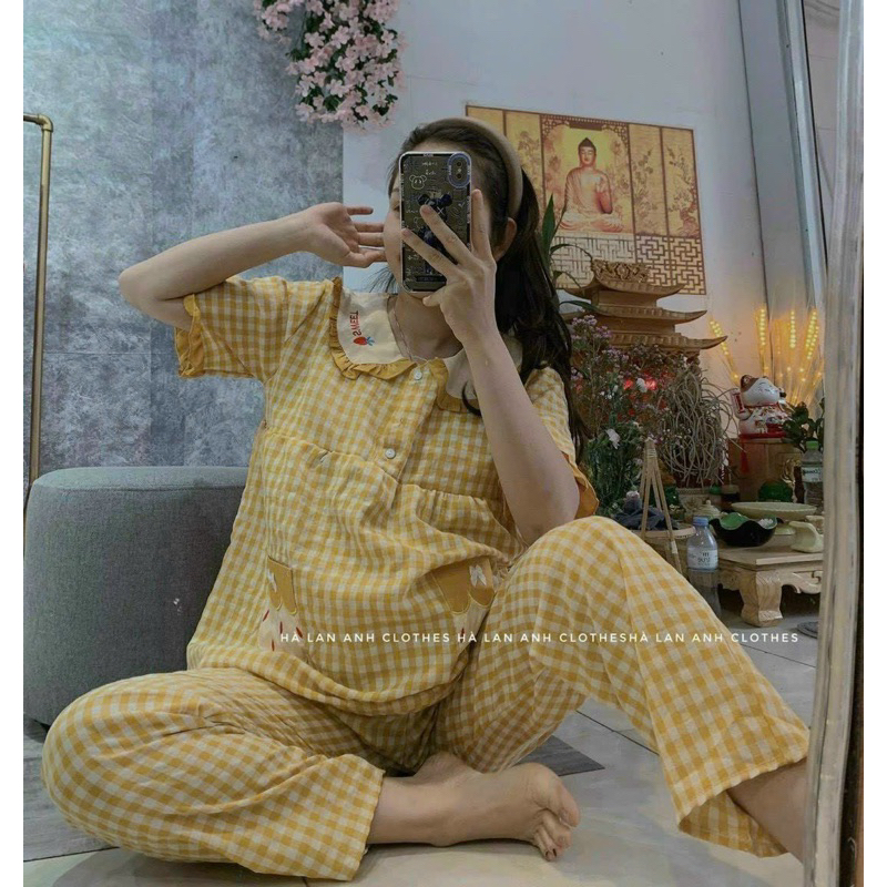 Bộ Bầu-Bộ Sau Sinh- KẺ ĐŨI THÁI QUẦN DÀI ÁO CỘC TÚI DÂU- 3 màu