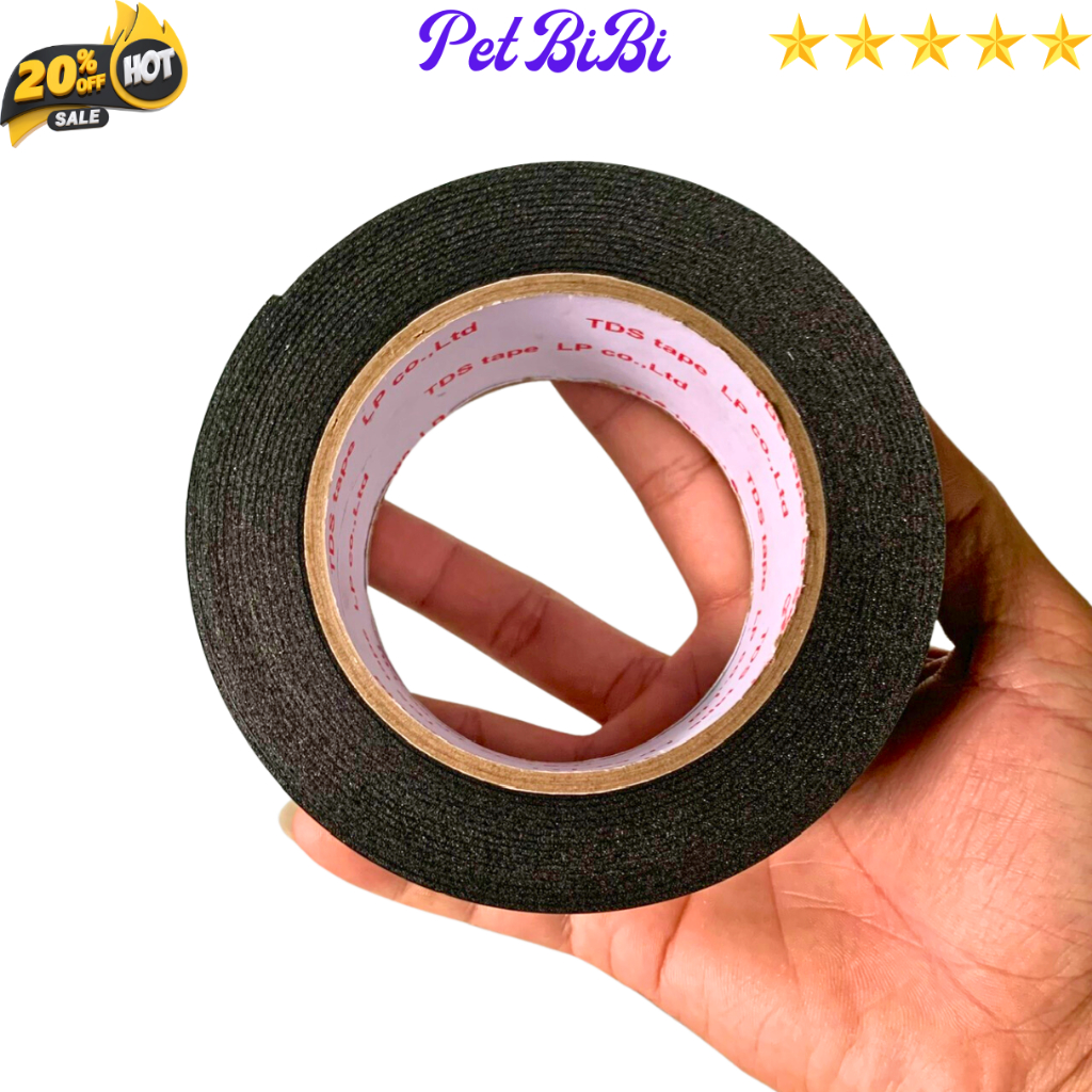 1 Cuộn Băng keo 2 mặt xốp xanh 2,4cm - 4,5cm, độ dầy 1mm, lõi giấy 3mm - Pet BiBi