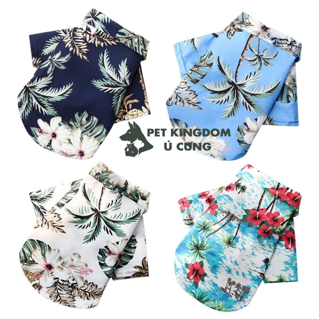 Áo Sơ Mi Cho Chó Mèo Phong Cách Hawaii, Áo Thú Cưng Đi Biển