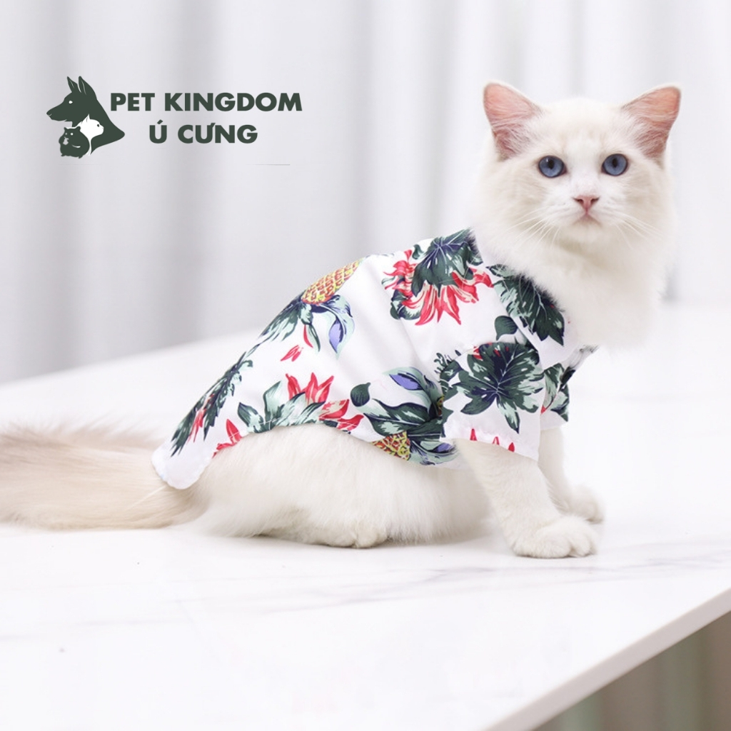 Áo Sơ Mi Cho Chó Mèo Phong Cách Hawaii, Áo Thú Cưng Đi Biển