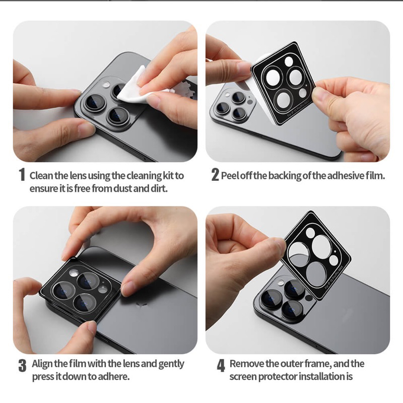 ANANK Camera Lens - Bộ Khung cường lực bảo vệ camera iPhone 15 Pro Max , 15 Pro , Khung titanlium 2 tầng cao cấp