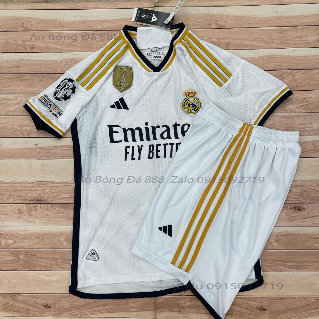 Bộ Quần Áo Bóng Đá CLB Real Madrid, Áo Đá Banh Real 23/24 - Chuẩn Mẫu Thi Đấu - Vải Polyester Gai Thái Cao Cấp