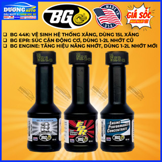 Phụ Gia Vệ Sinh Buồng Đốt BG 44K 50ml, Súc Động Cơ BG EPR 50ml, Phụ Gia Nhớt Mới Tăng Hiệu Suất BG Engine