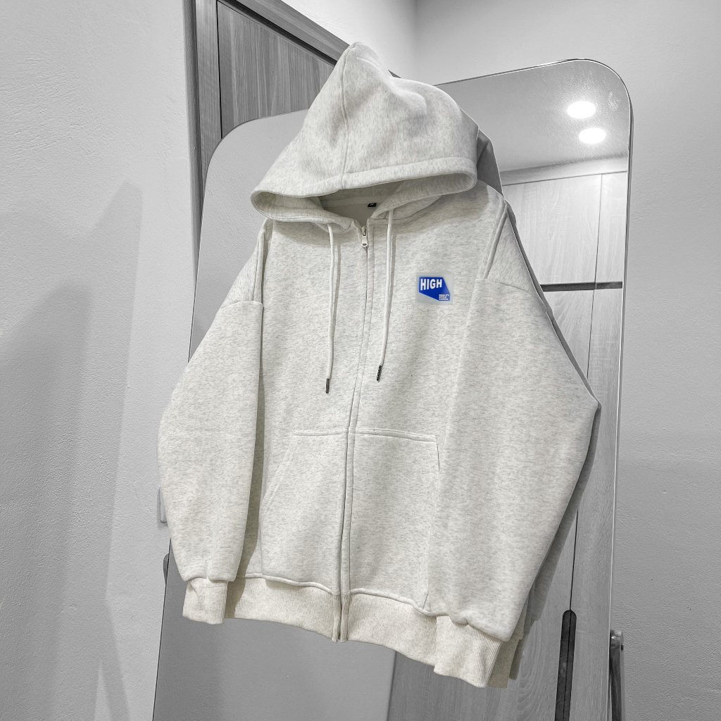 Áo khoác nỉ nam nữ Thêu Tag Cao Su MEANSTORE áo khoác hoodie zip loại nỉ bông form rộng vải dày dặn - KNCS1
