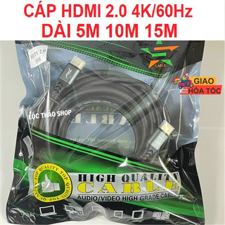 Cáp HDMI 2.0 dài 5M 10M 15M Jstar hỗ trợ 3D, 4K, Ethernet cho hình ảnh siêu nét