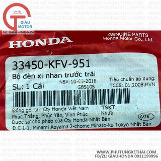 BỘ XI NHAN TRƯỚC XE SP DREAM/DREAM (HÀNG ZIN HÃNG HONDA VN)