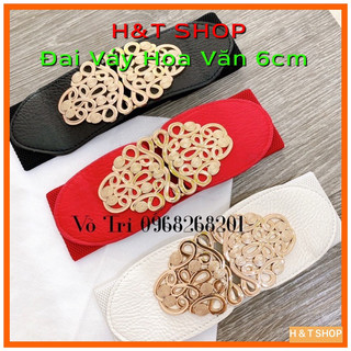 Belt nịt váy hoa văn bản 6cm