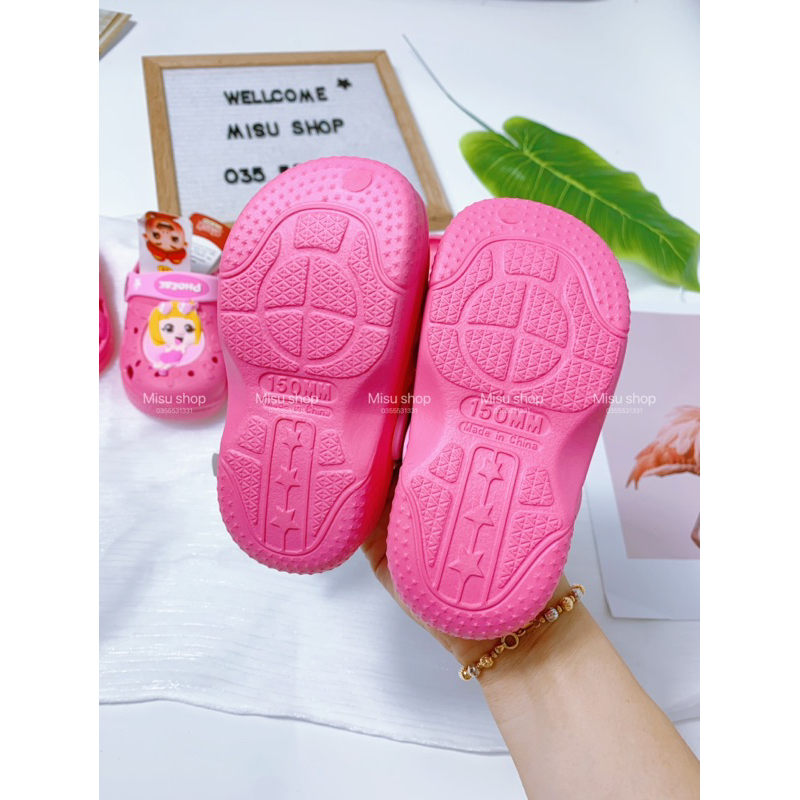 Dép sục cross bé gái siêu nhẹ cao cấp size 15cm