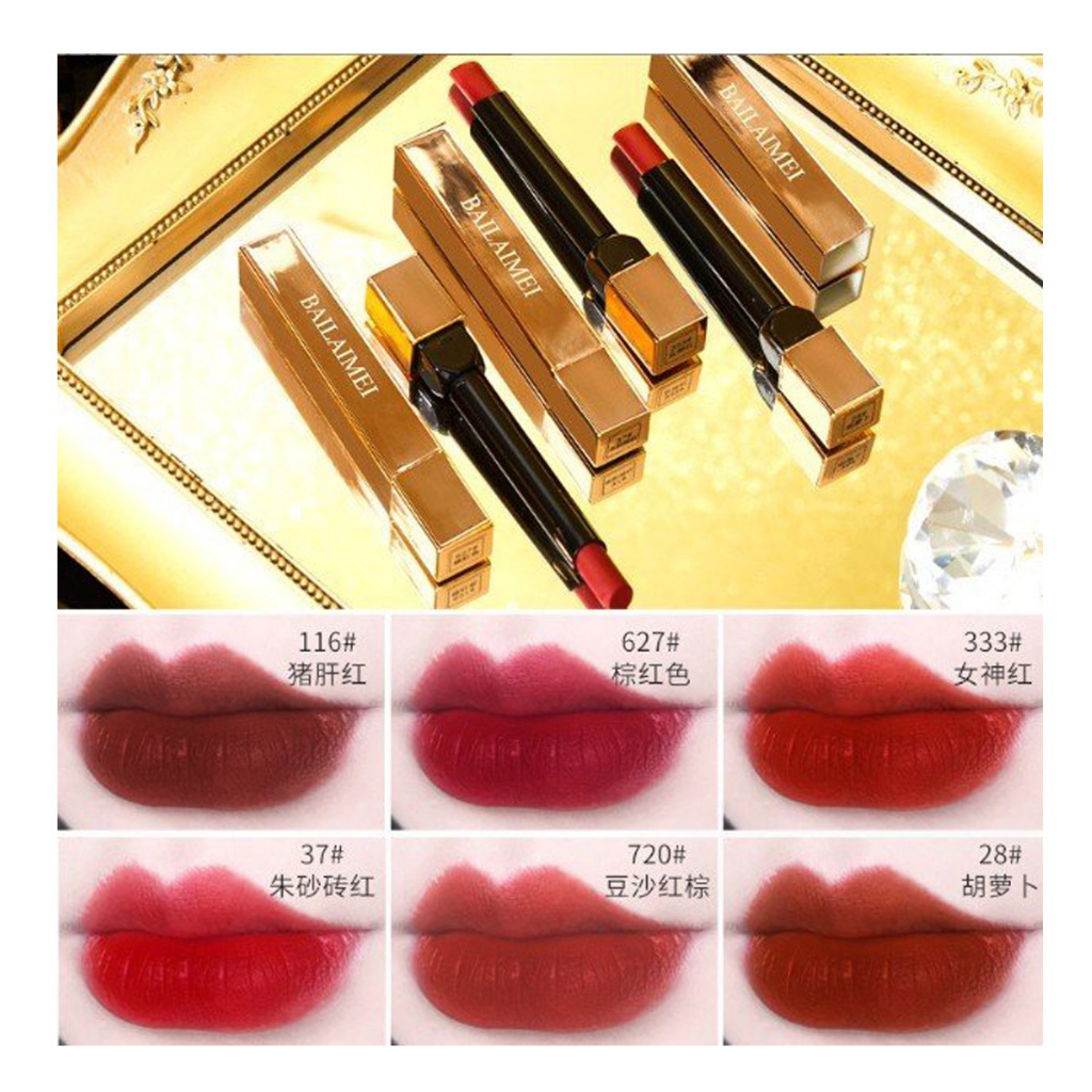 Set 6 son Baileimi mẫu mới phiên bản tiếng anh màu đẹp son lâu phai bám lâu, làm quà tặng đẹp