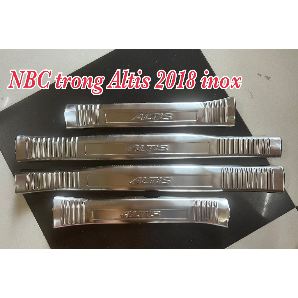 Ốp bậc cửa chống xước trong Toyota Altis 2015-2019.#Nẹp bước chân trong Toyota Altis 2015-2019 inox.