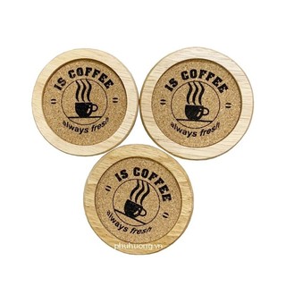 Đế lót ly, lót cốc, đế gỗ lót ly, đế lót cốc bằng gỗ 01 cái