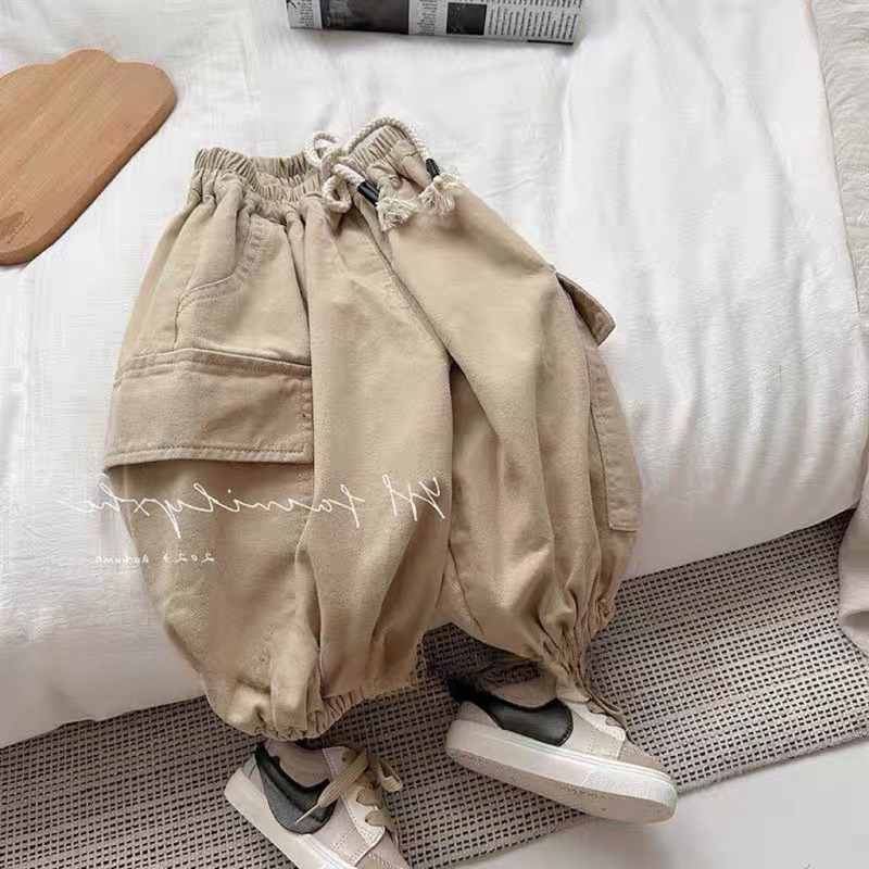 Quần dài bé trai, quần kaki túi hộp 2 bên sườn chất vải mềm mại cho bé 10-30kg