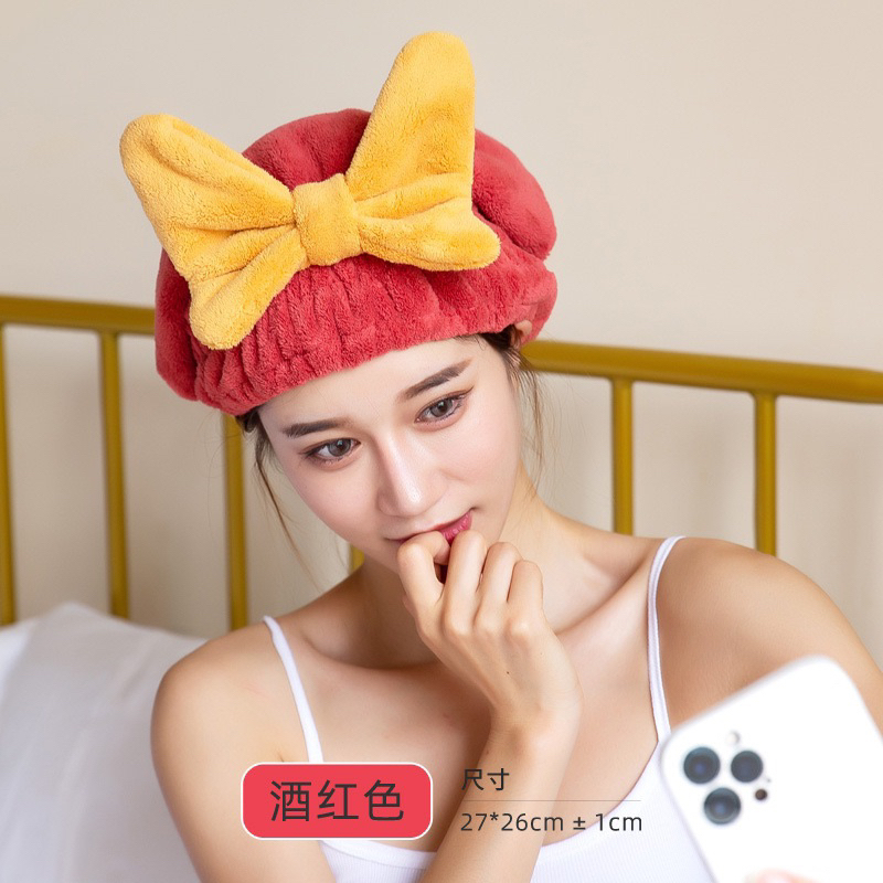 Khăn trùm đầu Hàng Có Sẵn khăn ủ tóc Mũ Tắm Gội Đầu Siêu Thấm Hút Nhanh Khô Kiểu Dáng Dễ Thương Cho Nữ 2024