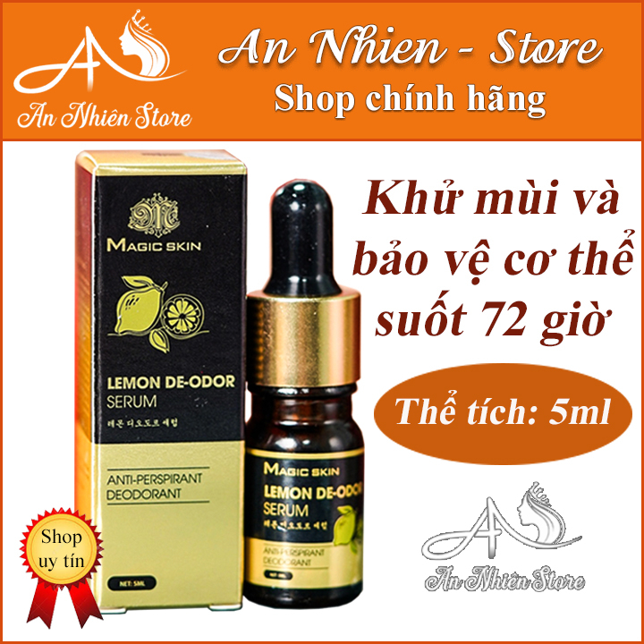 🌸🌸🌸Serum khử mùi cơ thể hiệu quả 72 giờ khô thoáng Magic Skin_Lemon De-odor🍋🍋🍋 tinh dầu chanh, muối nhôm khử mùi đỉnh