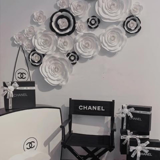 Set hoa giấy tone đen trắng trang trí quán Café , tiệm nails ,mispa