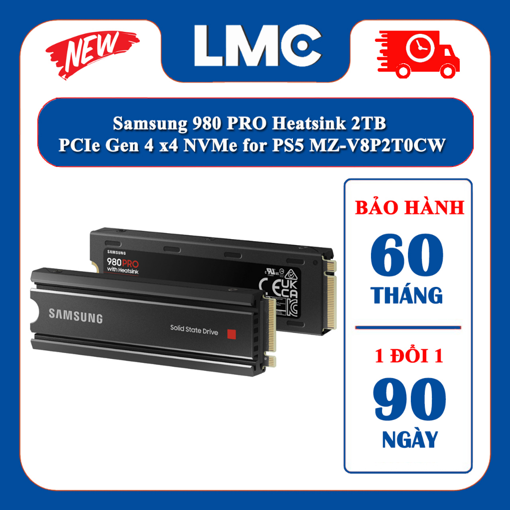 SSD Samsung 980 Pro w/ Heatsink 2TB PCIe NVMe Gen 4.0 MZ-V8P2T0CW - Nobox