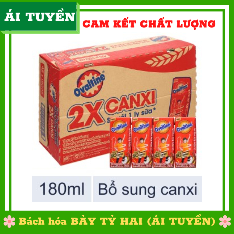 Thùng 48 hộp sữa lúa mạch vị socola Ovaltine bổ sung canxi 180ml