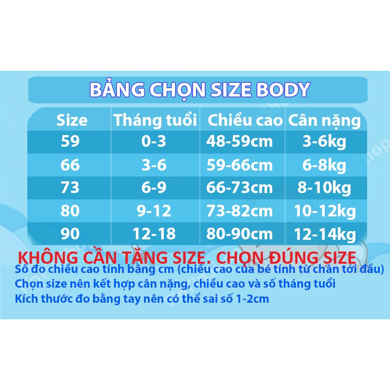 Bộ đồ liền thân Bodysuit dài tay cotton Diamond cao cấp Hàng Quảng Châu body áo liền quần cho bé trai bé gái SLT35