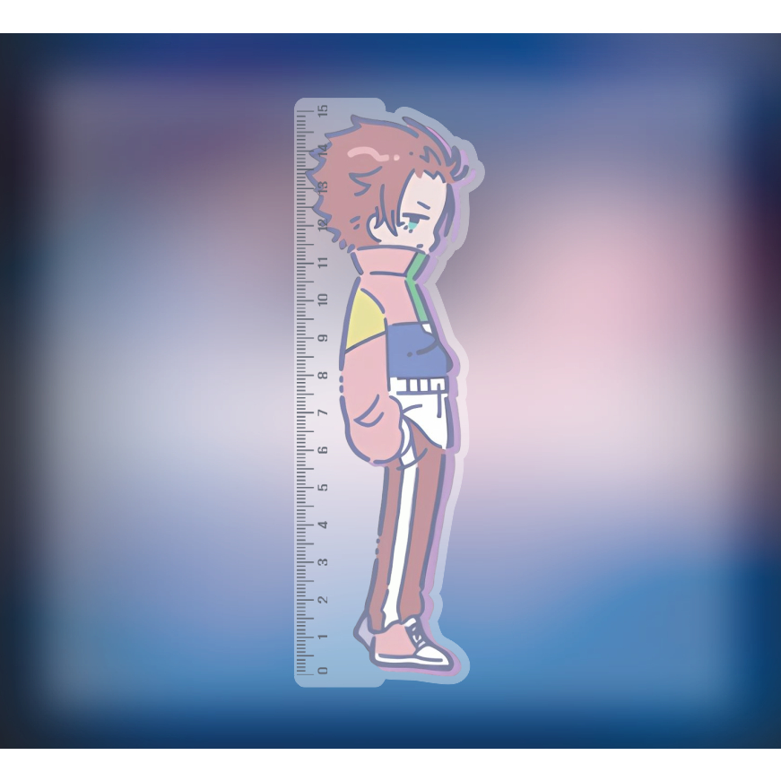 Mô hình Thước Kẻ Học Sinh - Sinh Viên dài 10-15cm In Hình nhân vật truyện tranh Blur Lock chibi NLP
