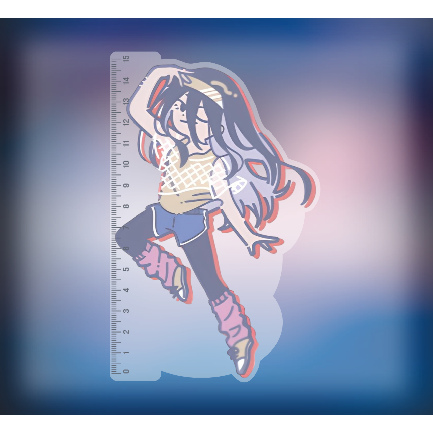 Mô hình Thước Kẻ Học Sinh - Sinh Viên dài 10-15cm In Hình nhân vật truyện tranh Blur Lock chibi NLP