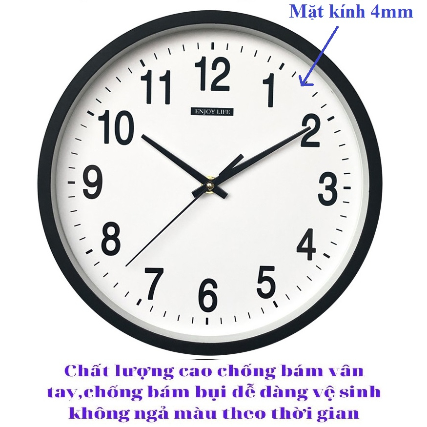 Đồng hồ treo tường tròn kim trôi cao cấp, đồng hồ treo tường 25cm- BẢO HÀNH 12 THÁNG