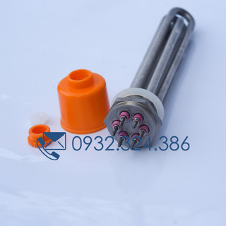 Điện trở củ ren phi 48, thanh nhiệt phi 48 inox 304 dùng đun dầu, đun nước