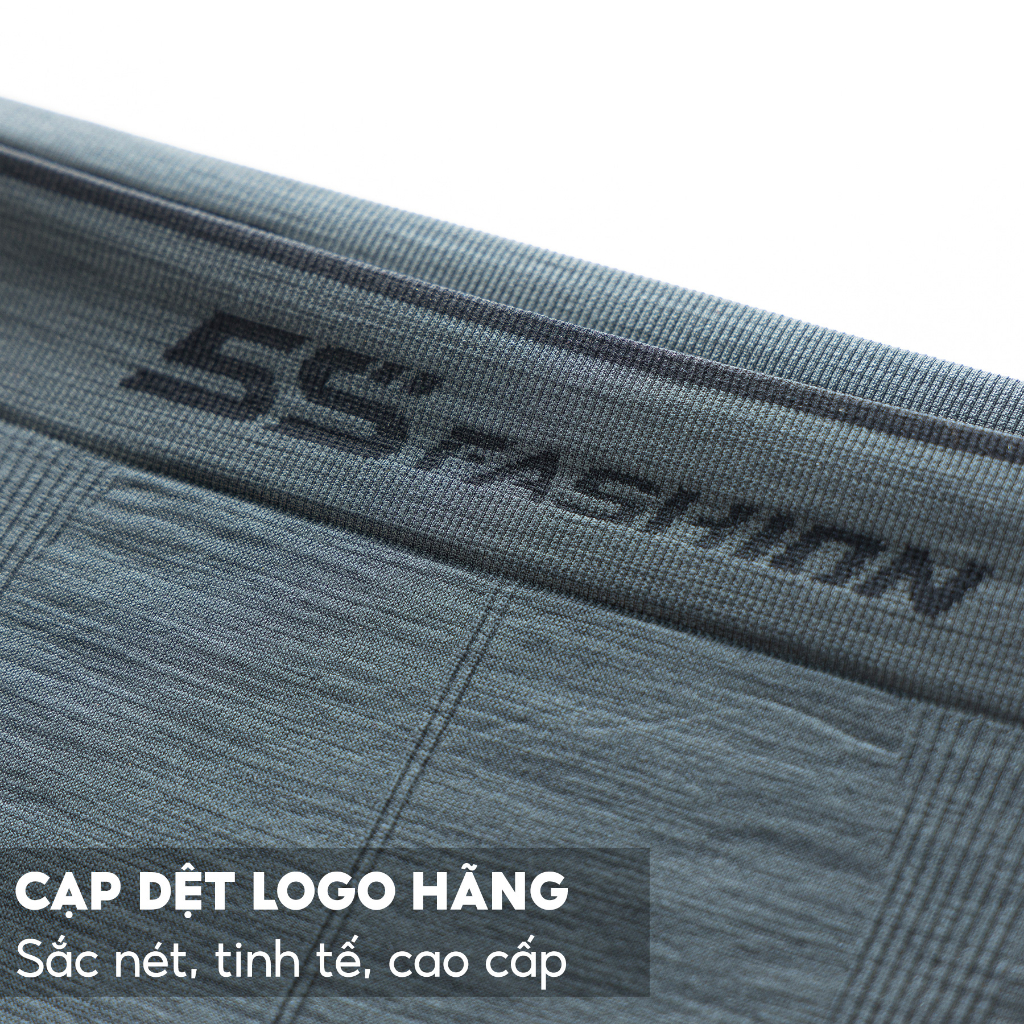 Quần Sịp Nam Boxer 5S FASHION, Trơn Basic, Cạp Dệt Không Đường May, Thấm Hút, Co Giãn Thoải Mái