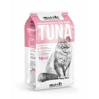 Bao Xá 10kg thức ăn mèo Hello Cat tuna hạt khô hạt viên có vị cá ngừ rau củ