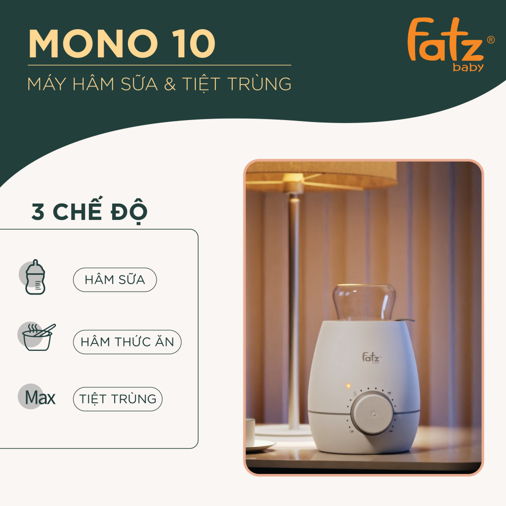 MÁY HÂM SỮA VÀ TIỆT TRÙNG FATZBABY MONO 10 - FB3053SJ