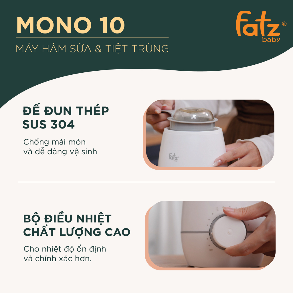 MÁY HÂM SỮA VÀ TIỆT TRÙNG FATZBABY MONO 10 - FB3053SJ