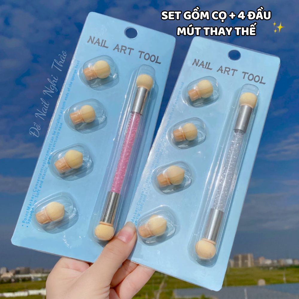 Cọ dặm ombre 2 đầu cán đá NGHI THẢO