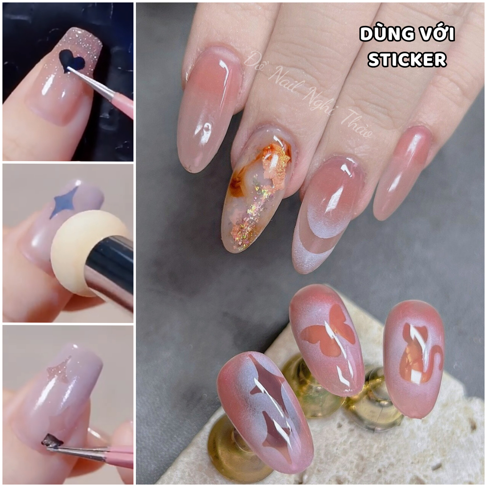 Cọ dặm ombre 2 đầu cán đá NGHI THẢO