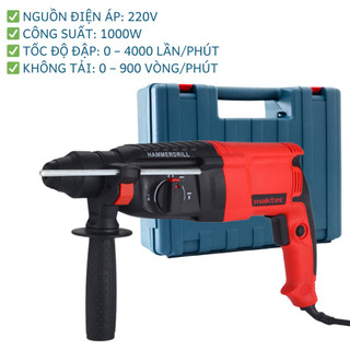 Máy khoan đục bê tông 3 chức năng maktec công suất 1000w - mũi khoan gài 26mm - ruột đồng 100