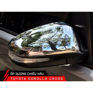 Bộ 2 Ốp Gáo Gương Xe Toyota Cross 2020 2021 2022 2023 Mạ Crom Cao Cấp + tặng kèm keo tăng dính