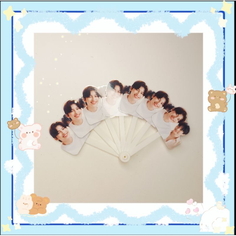 Quạt xòe giấy ép plastic OTP BL Thái Lan