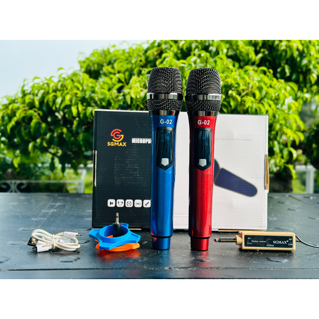 Micro Không Dây SGMAX G02 , Mẫu 2 Mic Mới, Chuyên Dùng Cho karaoke Hát Nhẹ. Âm thanh cực hay, giá cực rẻ