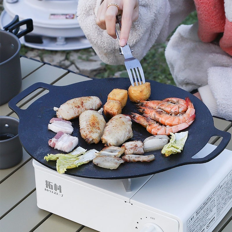 [CAO CẤP] Chảo nướng đá không dầu Hàn Quốc size 34cm, chảo nướng thịt BBQ chống dính dùng được cho mọi loại bếp