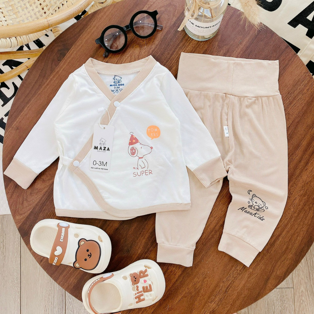 Bộ dài KIMONO vải tăm lạnh cho bé gái bé trai