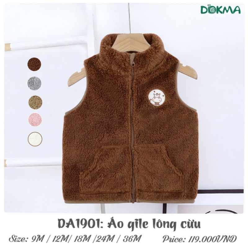 Áo gile lông cừu cho bé Dokma 9-36M DA1901