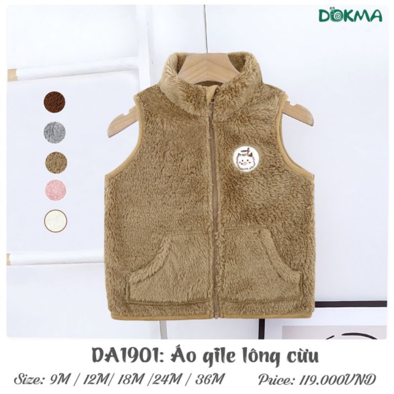 Áo gile lông cừu cho bé Dokma 9-36M DA1901