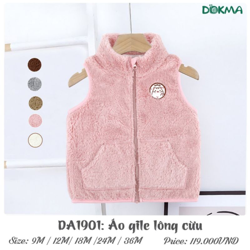 Áo gile lông cừu cho bé Dokma 9-36M DA1901