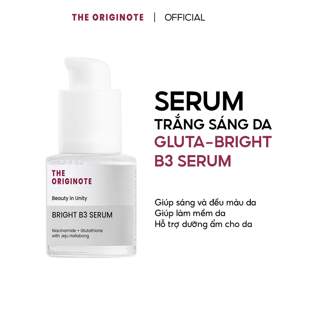 Serum B3 The Originote trắng sáng da với Niacinamide Glutathione và Jeju Hallabong 20ml