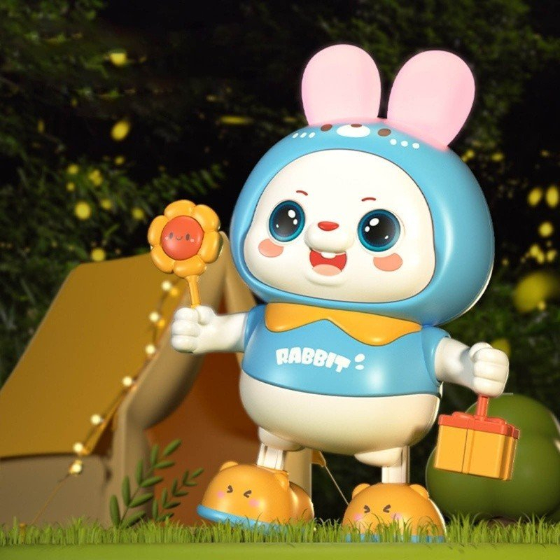 Đồ Chơi Thỏ Robot Nhảy Múa Phát Nhạc Di Chuyển Vui Nhộn Có Đèn Nhấp Nháy Cho Bé, Quà Tặng Bé Trai Bé Gái.